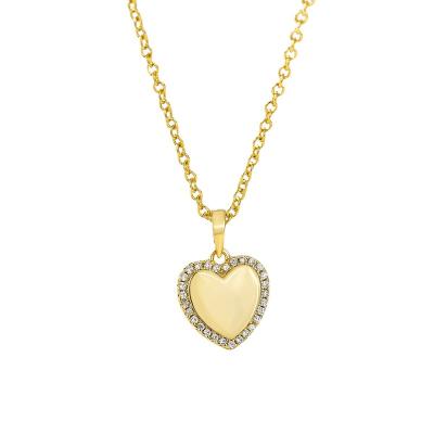 China FASHIONABLE Retro Inset Cold Wind Micro Zircon Love Heart Peach Heart Necklace Clavicle Chain Female for sale