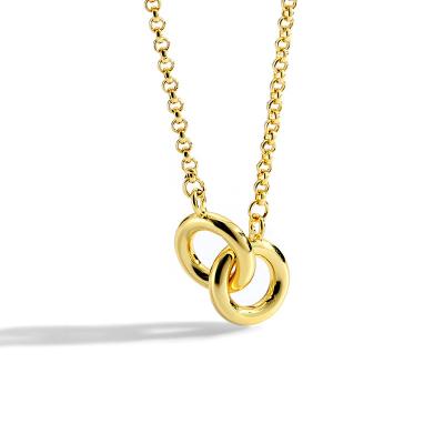 China FASHIONABLE superior lightweight luxury CIA Ring Gold Plated Necklace Female cold wind circle clavicle double chain for sale