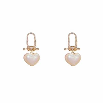 China FASHIONABLE temperament simple three-dimensional knotted love pearl earrings S925 silver female needle 2023 fashion all for sale