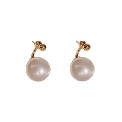 China FASHIONABLE French elegance a style two wear light luxury large pearl earrings S925 silver needle fashion high quality wholesale for sale