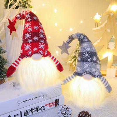 China Luminous Stuffed Plush Dwarf Doll Ornaments Faceless Rudolf Christmas Decorations Kids Gift for sale