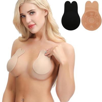 China New Product Rabbit Ear Silicone Invisible Strapless Lift Up Bras Plus Size Nipple Covers for sale