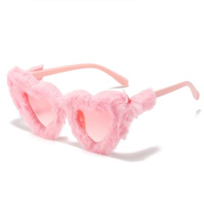 China 2022 New Hot Sale Tiktok Sexy Women Men Plush Luxury Luminous Glass Party Hairy Cosplay Decoration Fur Sunglasses Glasses for sale