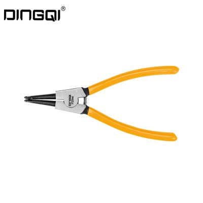 China DingQi Eco-Friendly 7 Inches External Outside Circlip Pliers Bent Snap Ring Pliers Bent Circlip Pliers for sale