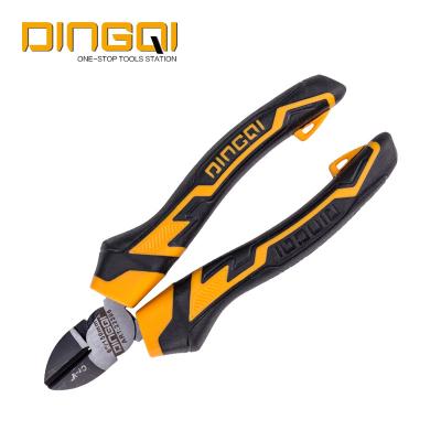 China DingQi 7 Inch Professional Eco-friendly Cable Cutters Mini Diagonal Cutting Pliers With TPR Electric Handle for sale