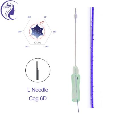 China Logo PDO adult private wire TOOTH lifting meso lifting wire to buy 6D 19G 100mm L cannula for v line for sale