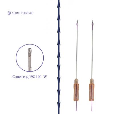 China Factory Direct Selling Pdo Easy Tooth W Fish Cones Yarn Operation 19g 100mm Blunt Operation Needle For Arm Hip Body Lifting for sale