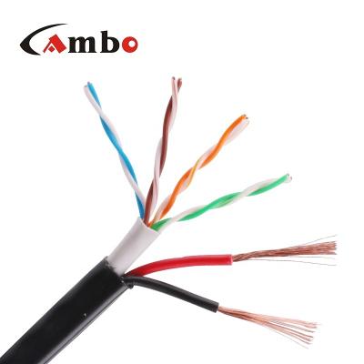 China Cat5 External Outdoor Waterproof Outdoor With Siamese Power Wire Category 5e Cable 305Mts Double Jacket Waterproof for sale