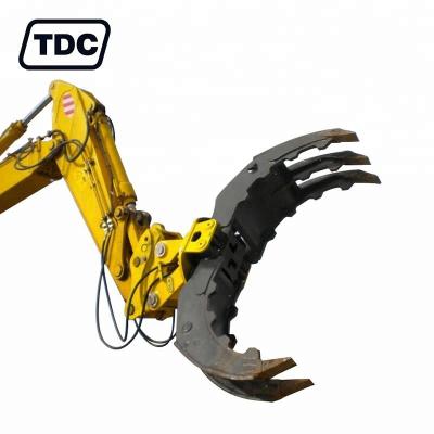 China Handle China 20tons Hitachi Volvo Wood Excavator Hydraulic Grabber Tool Log Grapple Attachment for sale