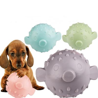 China Wholesale Stored Dog Teeth Cleaner Toy Chewing Bite Resistant Pets Squeak Toy Ball Dog Training TPR Toy for sale