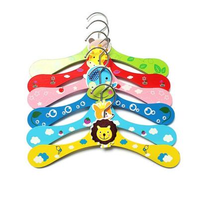 China Wooden Cute Sustainable Pet Hanger Cartoon Baby Clothes Hanger Small Pet Hanger for sale