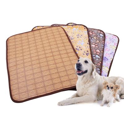 China Wholesale Custom Removable Blanket Pet Mat Summer Cooling And Comfortable Double-Sided Teddy Golden Retriever Kennel Cat Litter Mat for sale