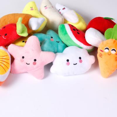 China Factory Direct Selling Plush Chew Toy Viable Healthy Chew Resistance Plush Dog Apple Banana Voice Toys Pet Set for sale