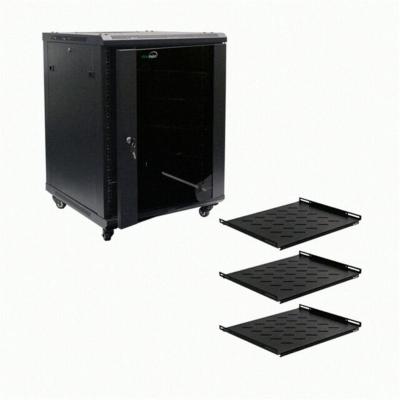 China Server Room 600*600*12U Wall Mount Computer Network Cabinet With Locking Glass Door for sale