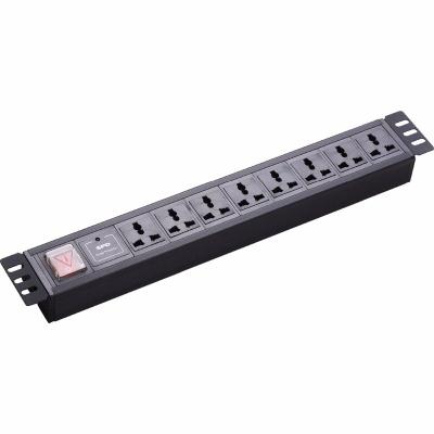 China Reliable 1.5U 8 Way Multiple Universal Type With Steel Panel Overload Switch Rack PDU en venta