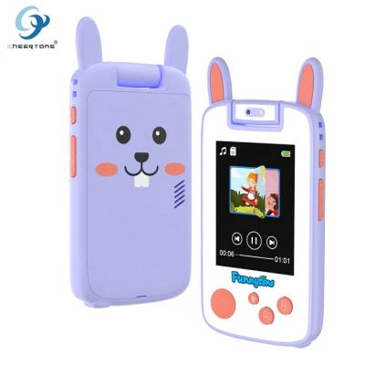 China Rotatable OEM Customize Kids Design Mobile Smart Phone Toy With Flip Camera For Children Birthday 180 Degree Gift for sale