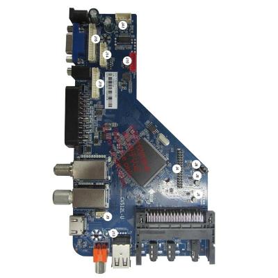 China VGA DVB-S2 DVB-T2 DVB-C DVB-T SCART CI+Authorization Digital LCD TV Main Board With STB Decoding for sale