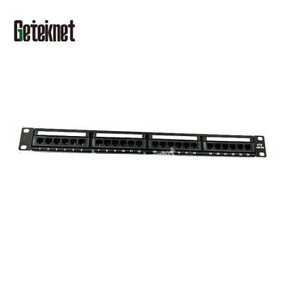 China ISO IEC11801 Trapezoidal UTP RJ45 Cat5e CAT6 Patch Panel 1U 19