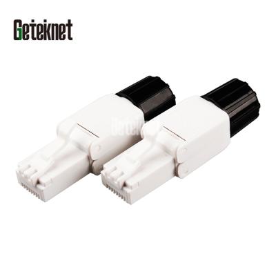 China Nickel plated plug rj45 Cat6a connector ftp 8P 8C RJ45 modular phosphor bronze RJ45 phosphor toolless RJ45 connector for sale