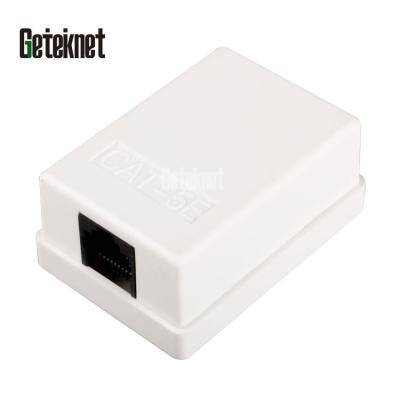 China ABS 1 Cat 5e Cabinet Surface Mount Box Port Surface Mounted RJ45 Outdoor Box RJ45 for sale