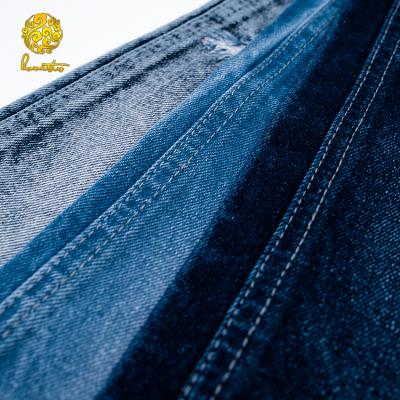 China Shrink-Resistant Pure Cotton Jeans Shiny Indigo Bull Denim Fabric for sale