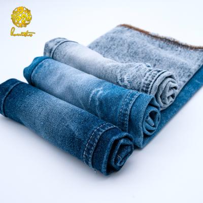 China Shrink-Resistant Heavy Blue Cotton Indigo Stretch Poly Denim Fabric for sale