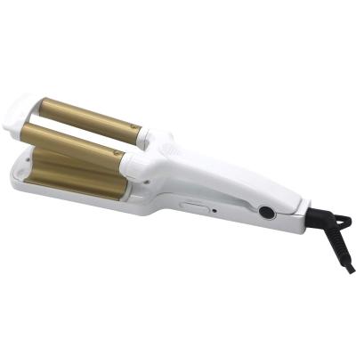 China 360 3303 Rotating Mini Hair Curler Ceramic Curling 3 Barrel Electric Fast Heating Iron Hair Hesitate Curler Hair Curling Wand for sale