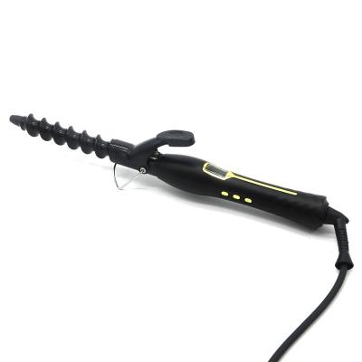 China 360 Rotating Hair Curler 9919A-LX LCD Display Ceramic Curling Iron Hair Wand Roller with 360 Rotate Wire for sale