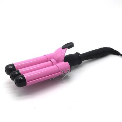 China Hair Curling Hair Curler 9901A-3G 3 Barrel Electric Fast Heating Ceramic Curling Iron Hair Curler Hair Curler Wand Curling LCD Display for sale