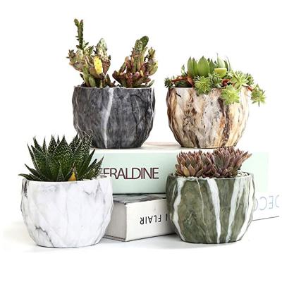 China Modern Wholesale Marble Green Flower Style Redeco Artificial Mixed Succulent Plant Pot With Ceramic Pot For Home Decor for sale