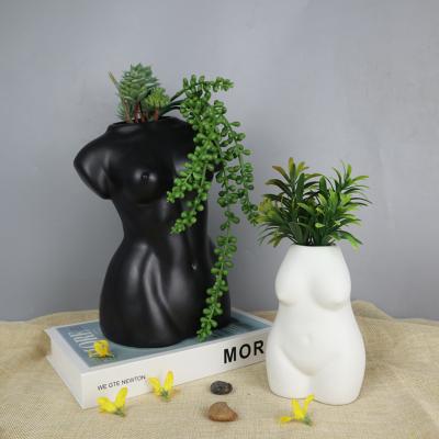 China Creative Handwork to Wholesale Redeco Vases Articles to Porch Ceramic Ceramic Nordic Living Room Decoration Flower Vase Human Body Vase Decoration for sale