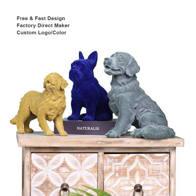 China Modern Nordic Cute Animal Resin Assembled Dog Vintage Tabletop Art Resin Flocked Dog Decor Statues Redeco Style Sculpture Statue For Home Decoration for sale