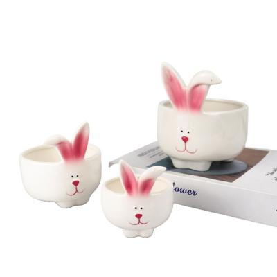 China Redecor Viable Wholesale Ceramic Kitchen Accessories Shape To Ceramic Tableware Products Durable Ceramic Bunny Storage Jar For Kitchen A for sale