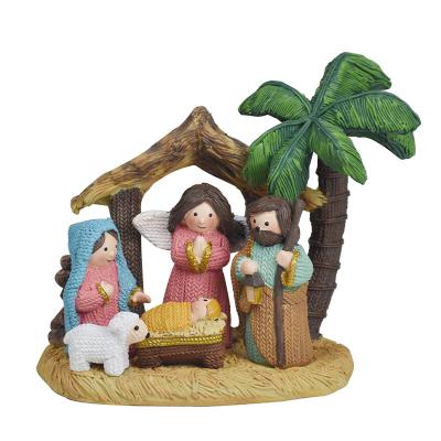 China Christmast Ornament New Redeco Design Customized Resin Christmas Decorations Jesus Christmas Nativity Scene Nativity Set Figurines for sale