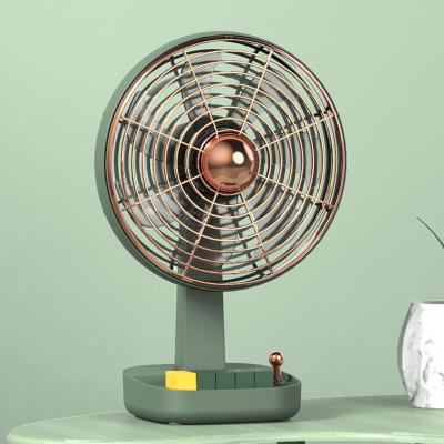 China 2022 Portable Oscillating Mini Table Rechargeable Swinging Desk Fan USB Rechargeable Office Fan Battery Power Supply Fan for sale