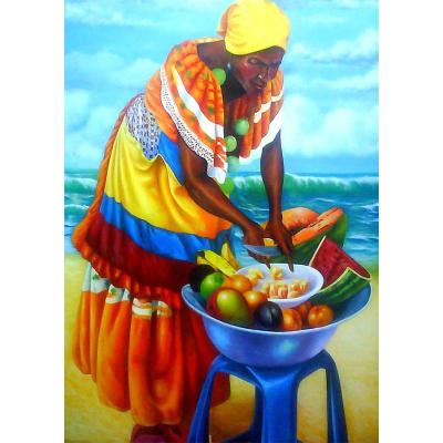 China Hot Selling African Impressionist Meian Woman Diamond Painting Resin Diamond Embroidery Children Toys Canvas Poster for sale