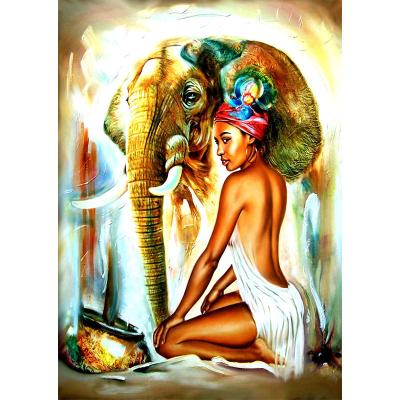 China Wholesale Impressionist Meian African Woman Diamond Embroidery Painting Full Of A Diamond Painting Canvas Wall Art for sale