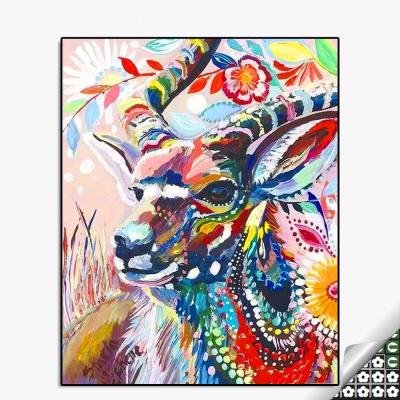 China Modern Handwork 5D 40x50cm DIY Full Round Drill With Frame Diamond Painting Animal For Living Room for sale