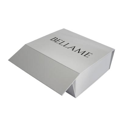 China Handmade White Rigid Cardboard Packaging Magnetic Closure Shoe Boxes High End Collapsible Flat Packed Magnetic Paper Gift Box for sale