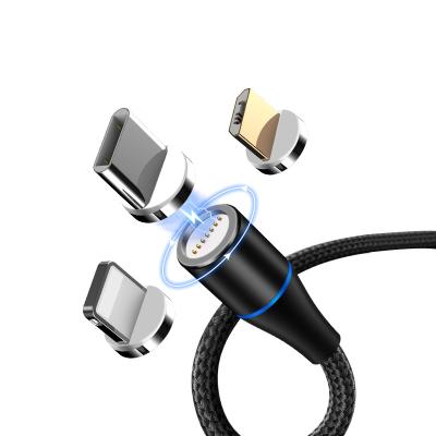 China Magnetic Charging MP3/MP4 Player 3in1 Cable 3A Fast Charging Apple Android Type C 3in1 USB Magnetic Cable for sale