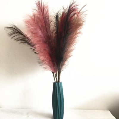 China Fashional Artificial Flowers China Factory Seller 3 Forks Pampas Grass Large Fake Artificial Pampas Grass Artificial Flower Decoration For Wedding for sale