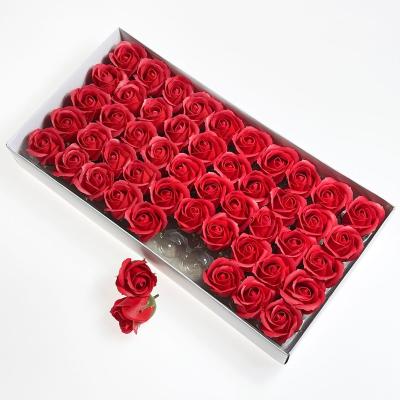 China Factory Direct Sale Fashional Artificial Flowers 3 Layers Boxed Soap Rose Flower 50pcs Soap Flower Gift Soap Roses for sale