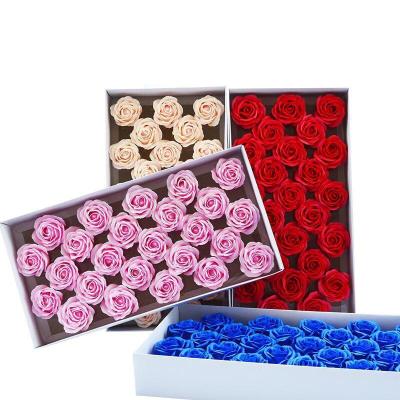 China Fashional Artificial Flowers Low Price Colorful 5 Layers Soap Flower Bouquet 25 Pcs Soap Flower Gift Box Flowers Soap for sale