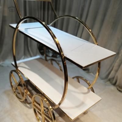 China From Moden factory wholesale titanium steel candy cart display stand dessert candy cart directly for sale