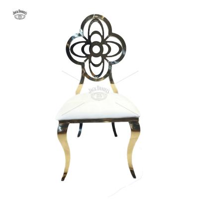 China Hot Sale Modern Decor Chairs Luxury White Wedding Gold Stainless Steel Chair Covers For Wedding for sale