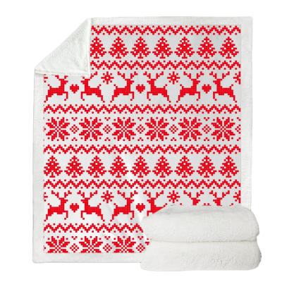 China Nordic Scandinavian Roman Fleece Reindeer Fleece Sublimation Anti-pilling Printing Blanket for sale