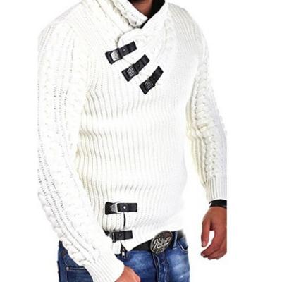 China 2021 Fashion Solid Color Breathable Long Sleeve Mens Sweaters Amazon Mens Plus Size Knitted Sweater for sale