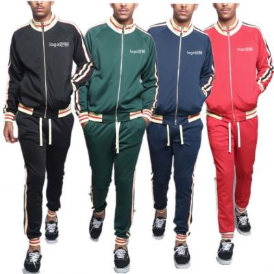 China Hot Selling Breathable Sleeve Long Color Matching Two Piece Sets For Men 2021 Mens Leisure Sports Suit Two Piece Set for sale