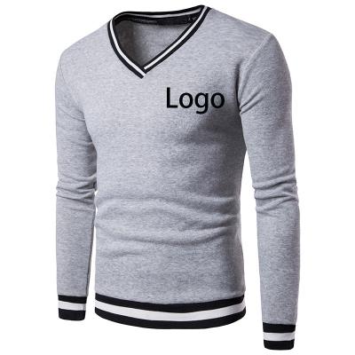 China Newest Design Anti-wrinkle Custom V-Neck Men's Long Sleeve Logo Hoodies Sweatshirts Fashion Casual Sweatshirt Wholesale for sale