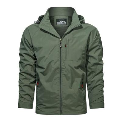 China Winter Lowest Price Men's Hooded Solid Color Hooded QUICK DRY Outdoor Plus Size Windproof Casual Jacket for sale